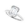 Sapphire Row Lab-Grown Emerald-Cut Diamond Half-Bezel Engagement Ring - 14K White Gold, 1 3/4 ctw (view 5)