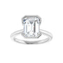Sapphire Row Lab-Grown Emerald-Cut Diamond Half-Bezel Engagement Ring - 14K White Gold, 2 1/2 ctw (view 3)
