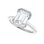 Sapphire Row Lab-Grown Emerald-Cut Diamond Half-Bezel Engagement Ring - 14K White Gold, 2 1/2 ctw (view 5)