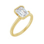 Sapphire Row Lab-Grown Emerald-Cut Diamond Half-Bezel Engagement Ring - 14K Yellow Gold, 1 3/4 ctw