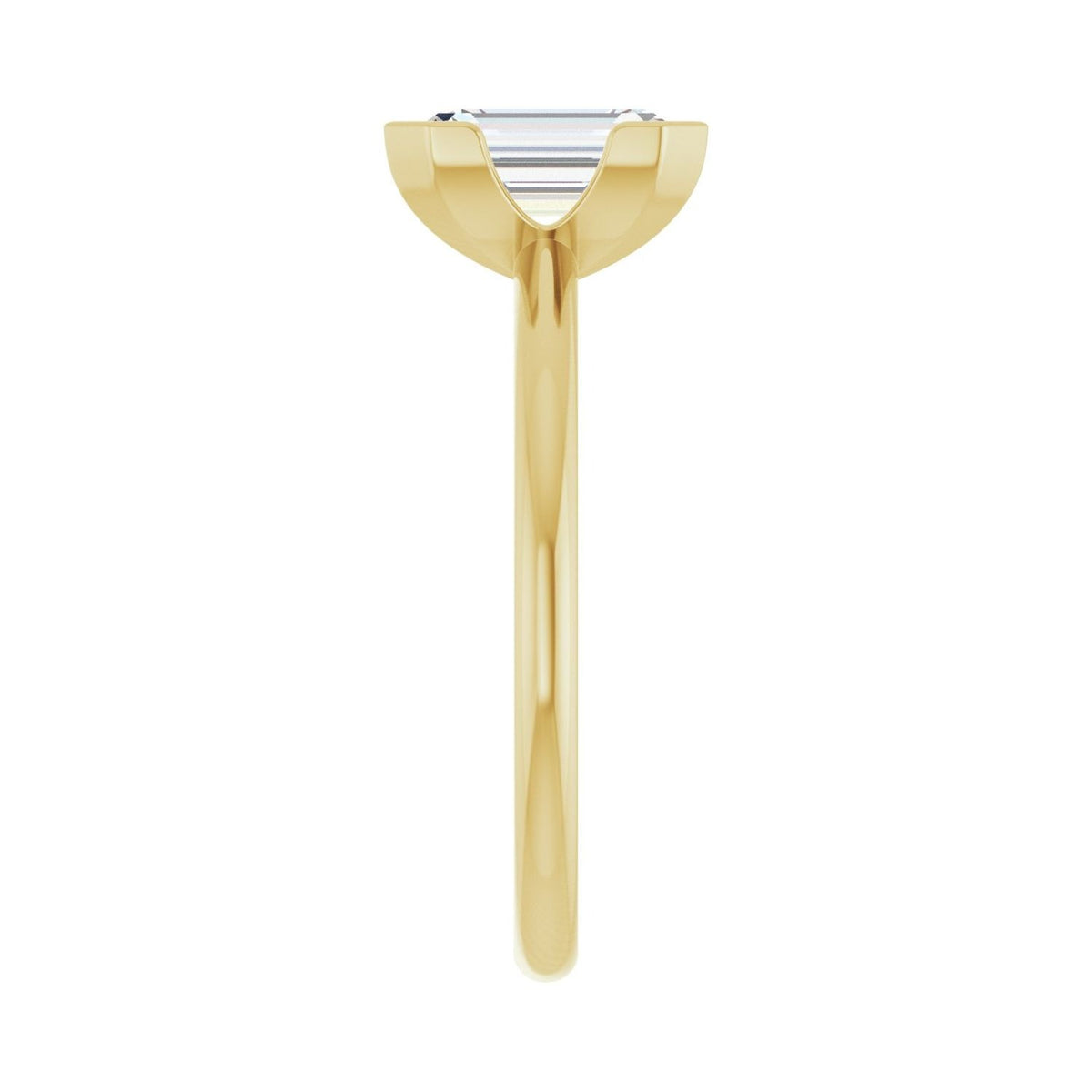 Sapphire Row Lab-Grown Emerald-Cut Diamond Half-Bezel Engagement Ring - 14K Yellow Gold, 1 3/4 ctw (view 4)