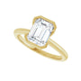 Sapphire Row Lab-Grown Emerald-Cut Diamond Half-Bezel Engagement Ring - 14K Yellow Gold, 1 3/4 ctw (view 5)