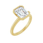 Sapphire Row Lab-Grown Emerald-Cut Diamond Half-Bezel Engagement Ring - 14K Yellow Gold, 2 1/2 ctw