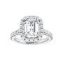 Sapphire Row Lab-Grown Emerald-Cut Diamond Halo-Style Engagement Ring - 14K White Gold, 3 1/3 ctw (view 3)