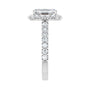 Sapphire Row Lab-Grown Emerald-Cut Diamond Halo-Style Engagement Ring - 14K White Gold, 3 1/3 ctw (view 4)