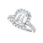 Sapphire Row Lab-Grown Emerald-Cut Diamond Halo-Style Engagement Ring - 14K White Gold, 3 1/3 ctw (view 5)