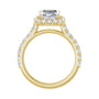 Sapphire Row Lab-Grown Emerald-Cut Diamond Halo-Style Engagement Ring - 14K Yellow Gold, 3 1/3 ctw (view 2)
