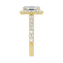Sapphire Row Lab-Grown Emerald-Cut Diamond Halo-Style Engagement Ring - 14K Yellow Gold, 3 1/3 ctw (view 4)