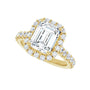 Sapphire Row Lab-Grown Emerald-Cut Diamond Halo-Style Engagement Ring - 14K Yellow Gold, 3 1/3 ctw (view 5)