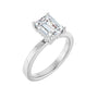 Sapphire Row Lab-Grown Emerald-Cut Diamond Hidden Halo-Style Engagement Ring - 14K White Gold, 1 3/4 ctw