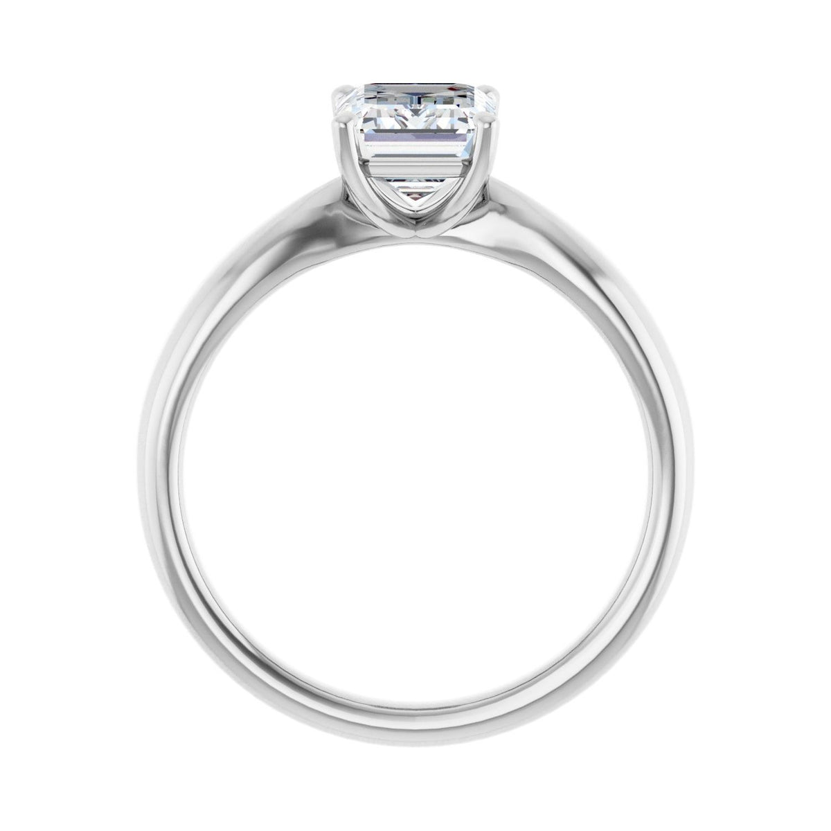 Sapphire Row Lab-Grown Emerald-Cut Diamond Low-Profile Solitaire Engagement Ring - 14K White Gold, 1 3/4 ctw (view 2)