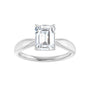 Sapphire Row Lab-Grown Emerald-Cut Diamond Low-Profile Solitaire Engagement Ring - 14K White Gold, 1 3/4 ctw (view 3)