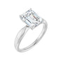 Sapphire Row Lab-Grown Emerald-Cut Diamond Low-Profile Solitaire Engagement Ring - 14K White Gold, 2 1/2 ctw