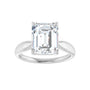 Sapphire Row Lab-Grown Emerald-Cut Diamond Low-Profile Solitaire Engagement Ring - 14K White Gold, 3 3/4 ctw (view 3)