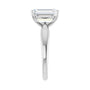 Sapphire Row Lab-Grown Emerald-Cut Diamond Low-Profile Solitaire Engagement Ring - 14K White Gold, 3 3/4 ctw (view 4)