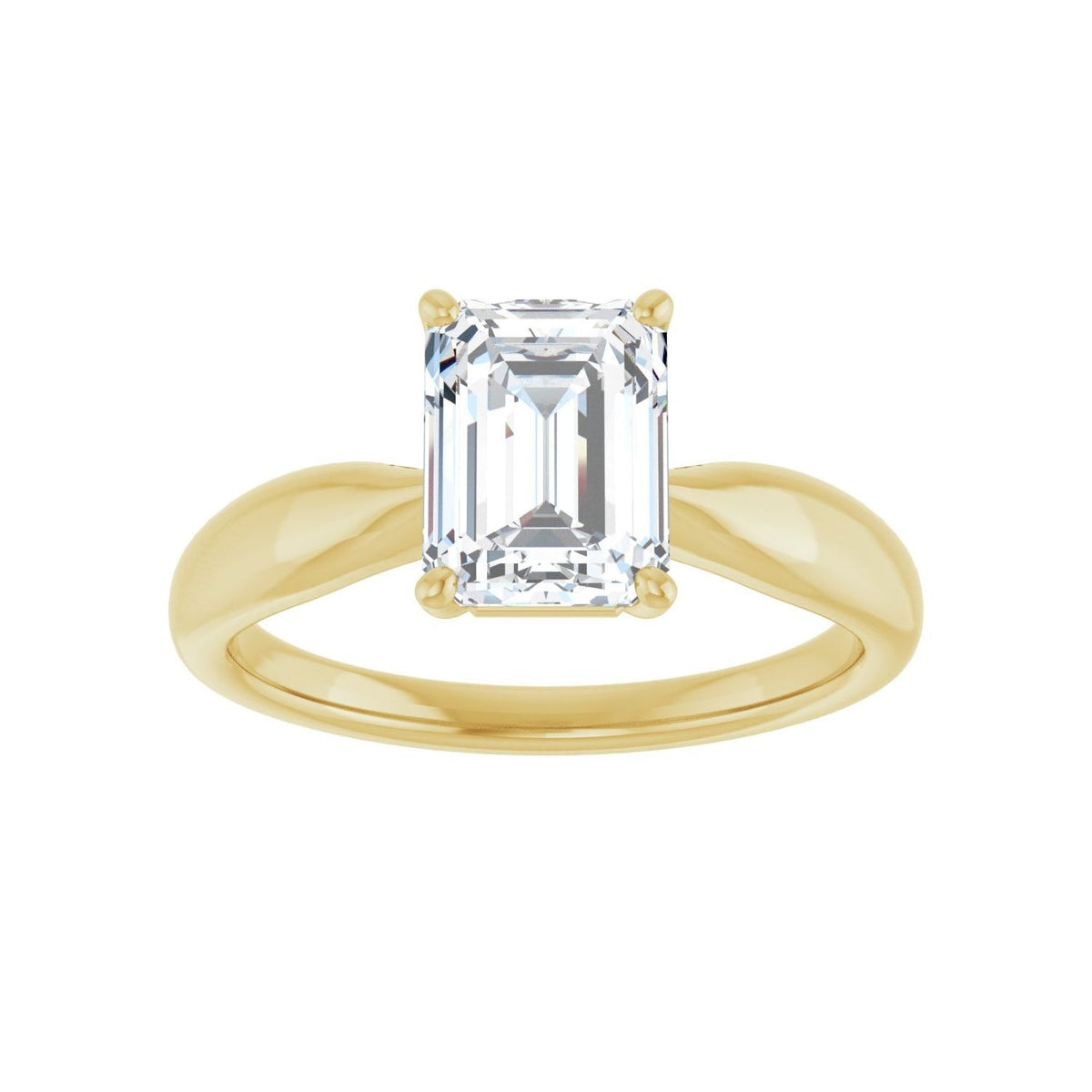 Sapphire Row Lab-Grown Emerald-Cut Diamond Low-Profile Solitaire Engagement Ring - 14K Yellow Gold, 1 3/4 ctw (view 3)