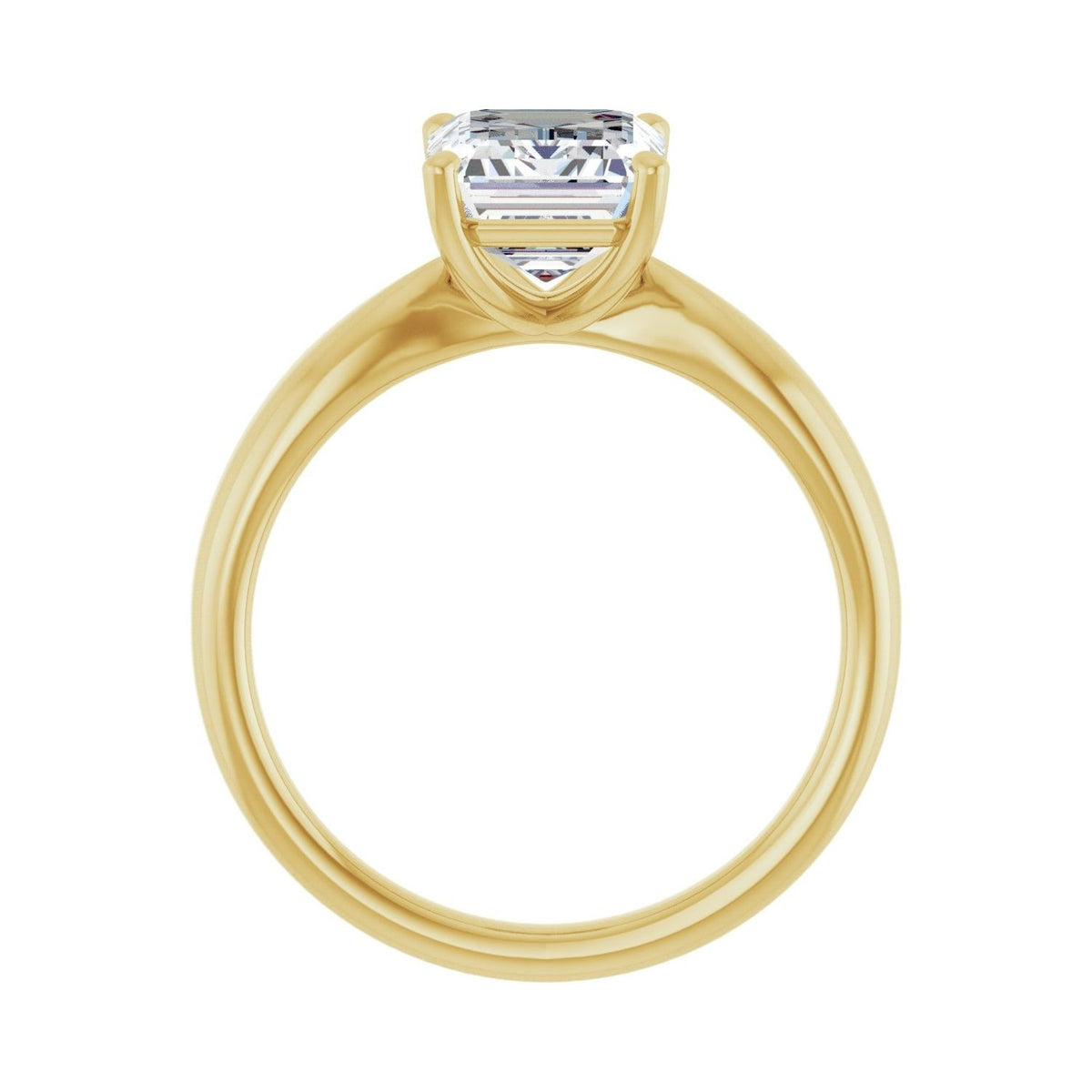 Sapphire Row Lab-Grown Emerald-Cut Diamond Low-Profile Solitaire Engagement Ring - 14K Yellow Gold, 2 1/2 ctw (view 2)