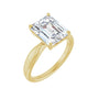 Sapphire Row Lab-Grown Emerald-Cut Diamond Low-Profile Solitaire Engagement Ring - 14K Yellow Gold, 3 3/4 ctw