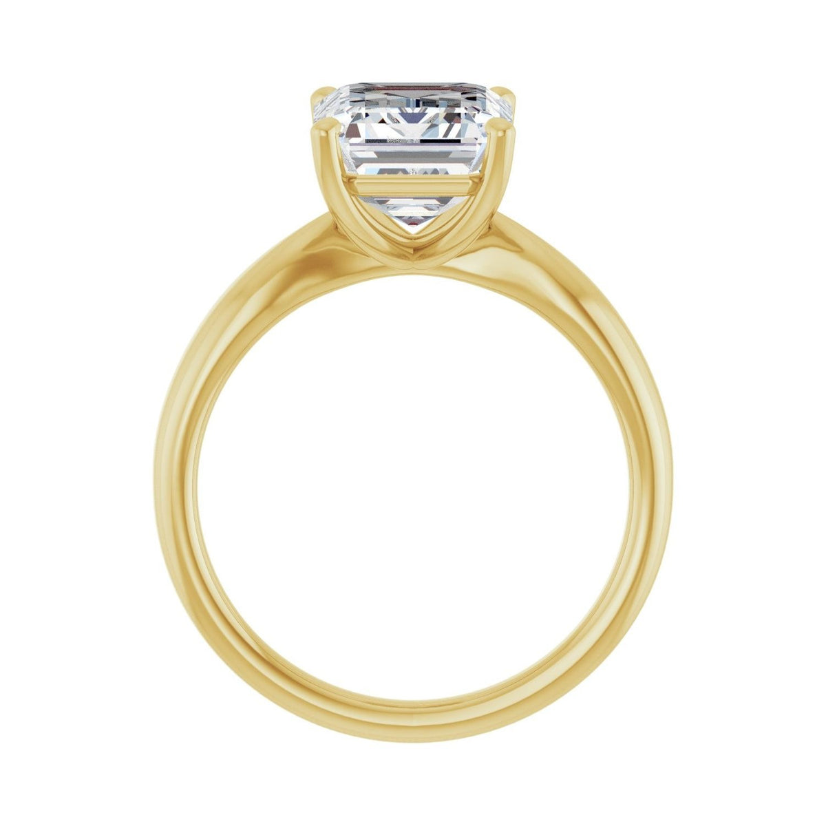 Sapphire Row Lab-Grown Emerald-Cut Diamond Low-Profile Solitaire Engagement Ring - 14K Yellow Gold, 3 3/4 ctw (view 2)