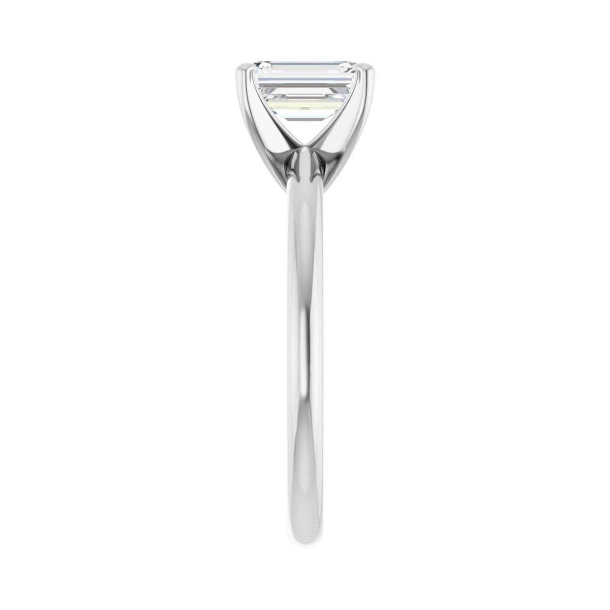 Sapphire Row Lab-Grown Emerald-Cut Diamond Solitaire Engagement Ring - 14K White Gold, 1 1/4 ctw (view 4)