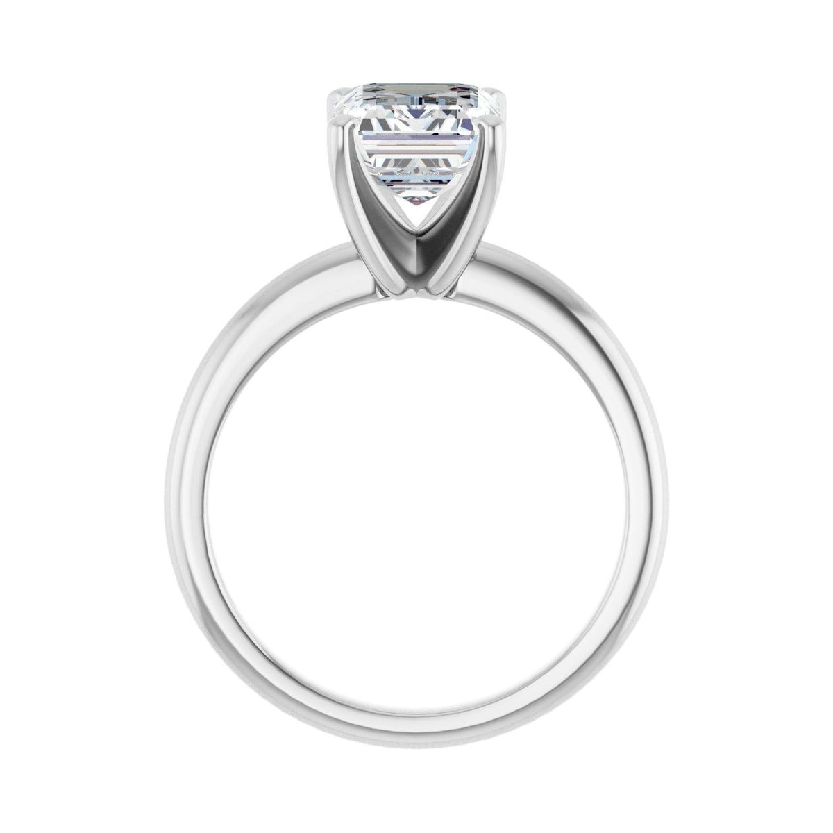 Sapphire Row Lab-Grown Emerald-Cut Diamond Solitaire Engagement Ring - 14K White Gold, 2 1/2 ctw (view 2)