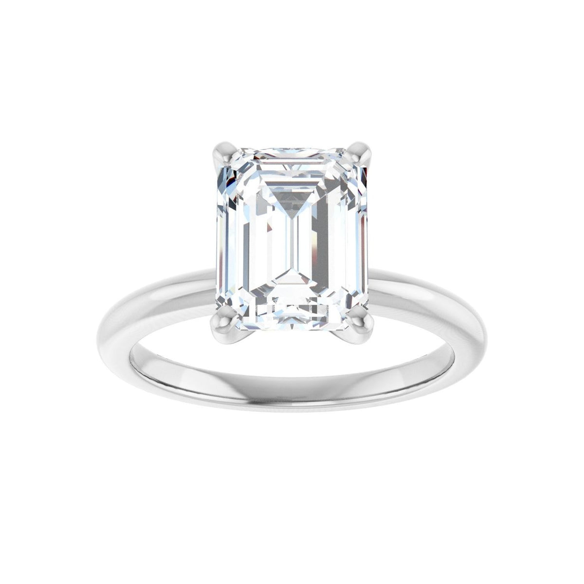 Sapphire Row Lab-Grown Emerald-Cut Diamond Solitaire Engagement Ring - 14K White Gold, 2 1/2 ctw (view 3)