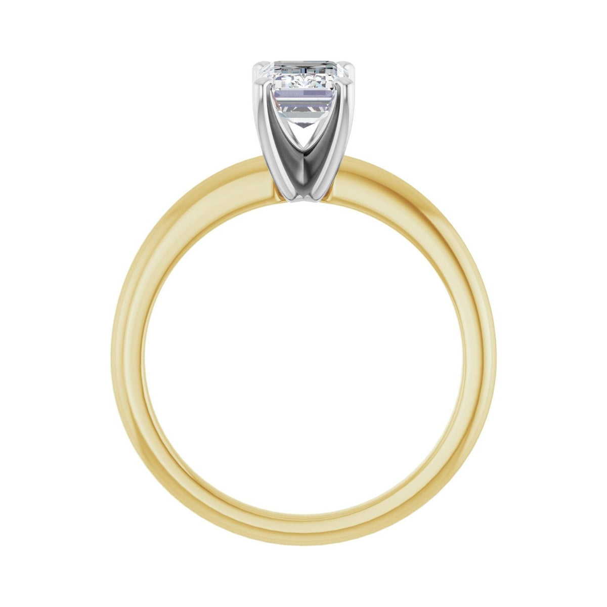 Sapphire Row Lab-Grown Emerald-Cut Diamond Solitaire Engagement Ring - 14K Yellow & White Gold, 1 1/4 ctw (view 2)