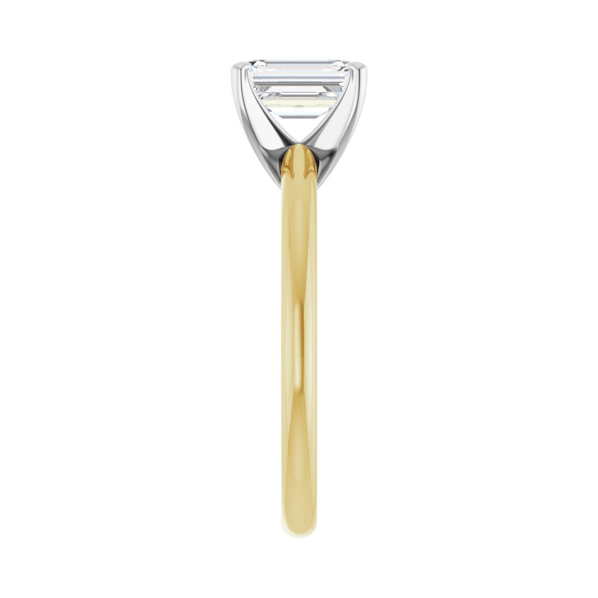 Sapphire Row Lab-Grown Emerald-Cut Diamond Solitaire Engagement Ring - 14K Yellow & White Gold, 1 1/4 ctw (view 4)