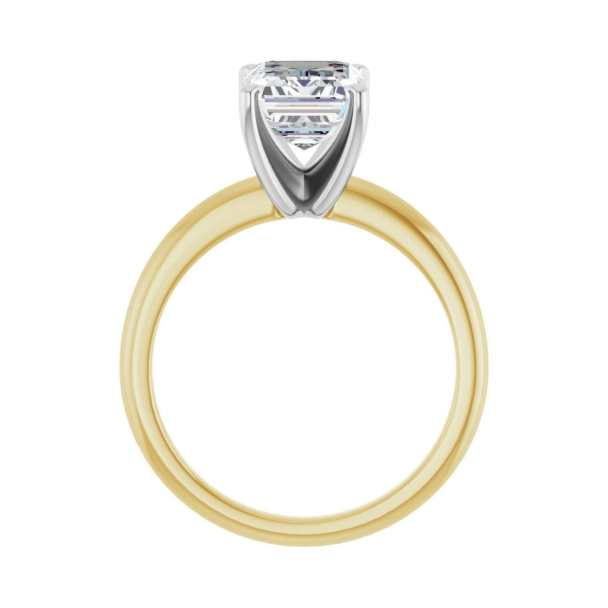 Sapphire Row Lab-Grown Emerald-Cut Diamond Solitaire Engagement Ring - 14K Yellow & White Gold, 2 1/2 ctw (view 2)