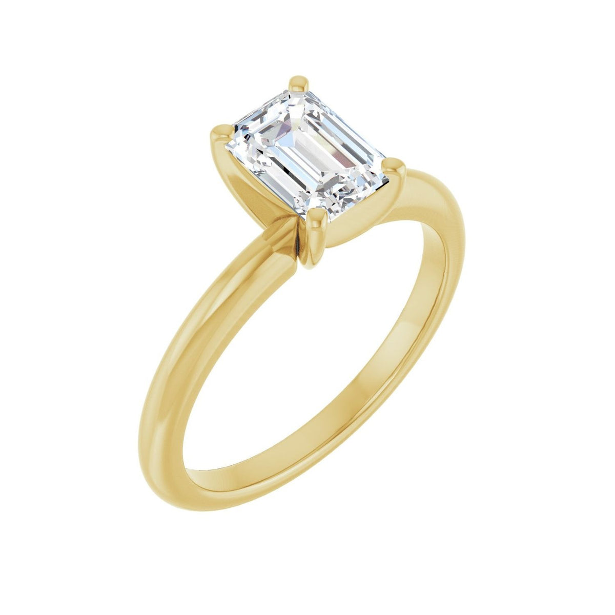 Sapphire Row Lab-Grown Emerald-Cut Diamond Solitaire Engagement Ring - 14K Yellow Gold, 1 1/4 ctw