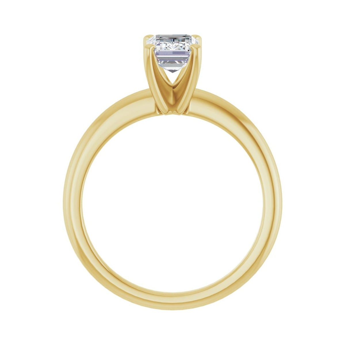 Sapphire Row Lab-Grown Emerald-Cut Diamond Solitaire Engagement Ring - 14K Yellow Gold, 1 1/4 ctw (view 2)