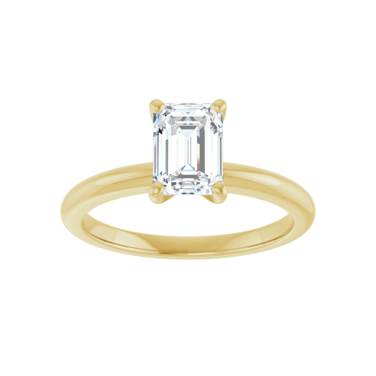 Sapphire Row Lab-Grown Emerald-Cut Diamond Solitaire Engagement Ring - 14K Yellow Gold, 1 1/4 ctw (view 3)