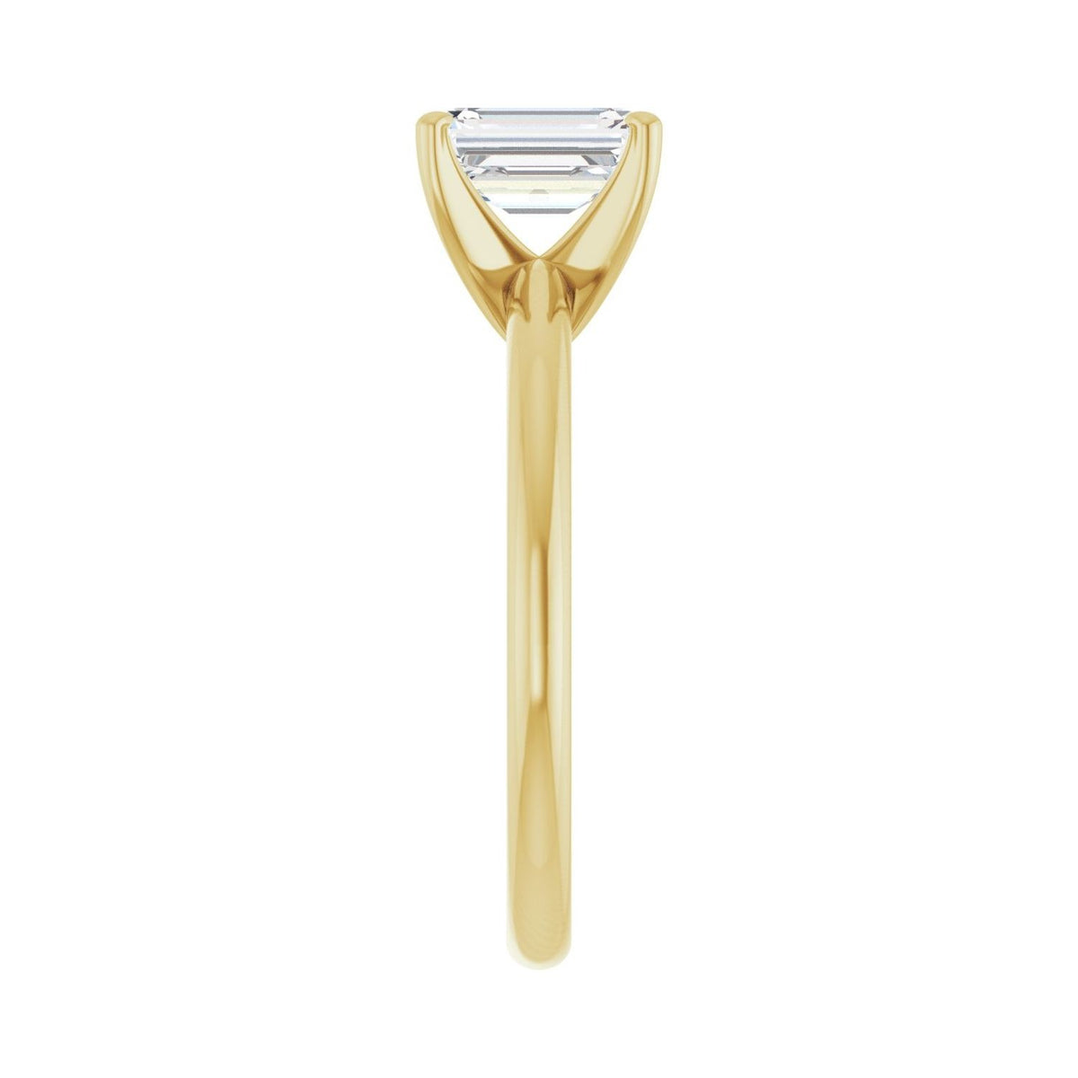 Sapphire Row Lab-Grown Emerald-Cut Diamond Solitaire Engagement Ring - 14K Yellow Gold, 1 1/4 ctw (view 4)