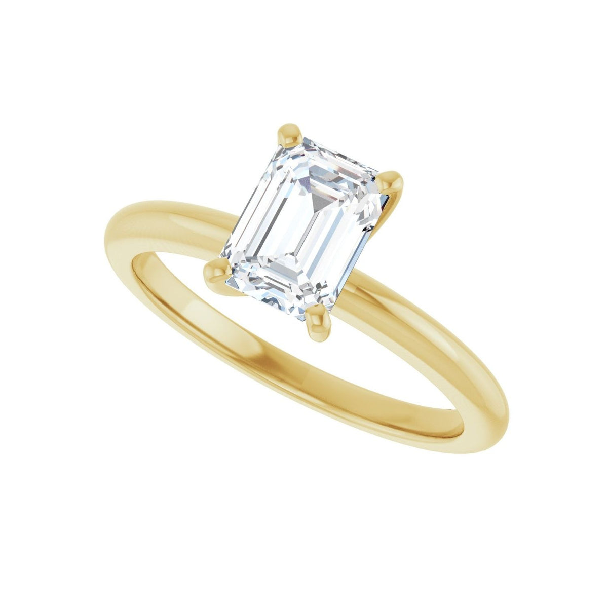 Sapphire Row Lab-Grown Emerald-Cut Diamond Solitaire Engagement Ring - 14K Yellow Gold, 1 1/4 ctw (view 5)