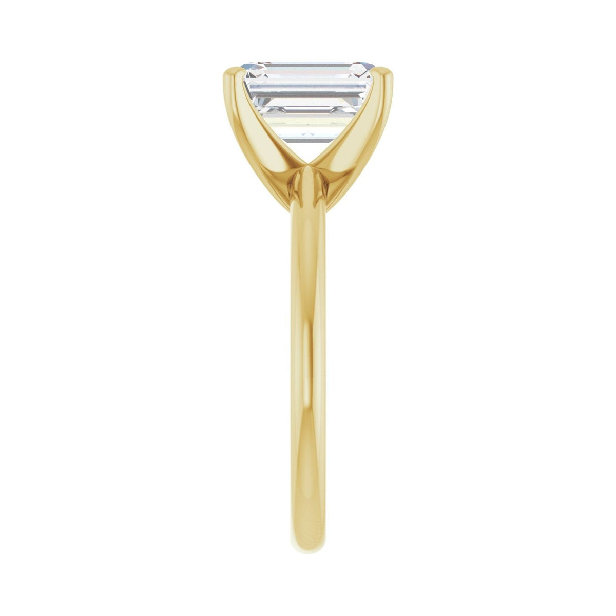 Sapphire Row Lab-Grown Emerald-Cut Diamond Solitaire Engagement Ring - 14K Yellow Gold, 2 1/2 ctw (view 4)