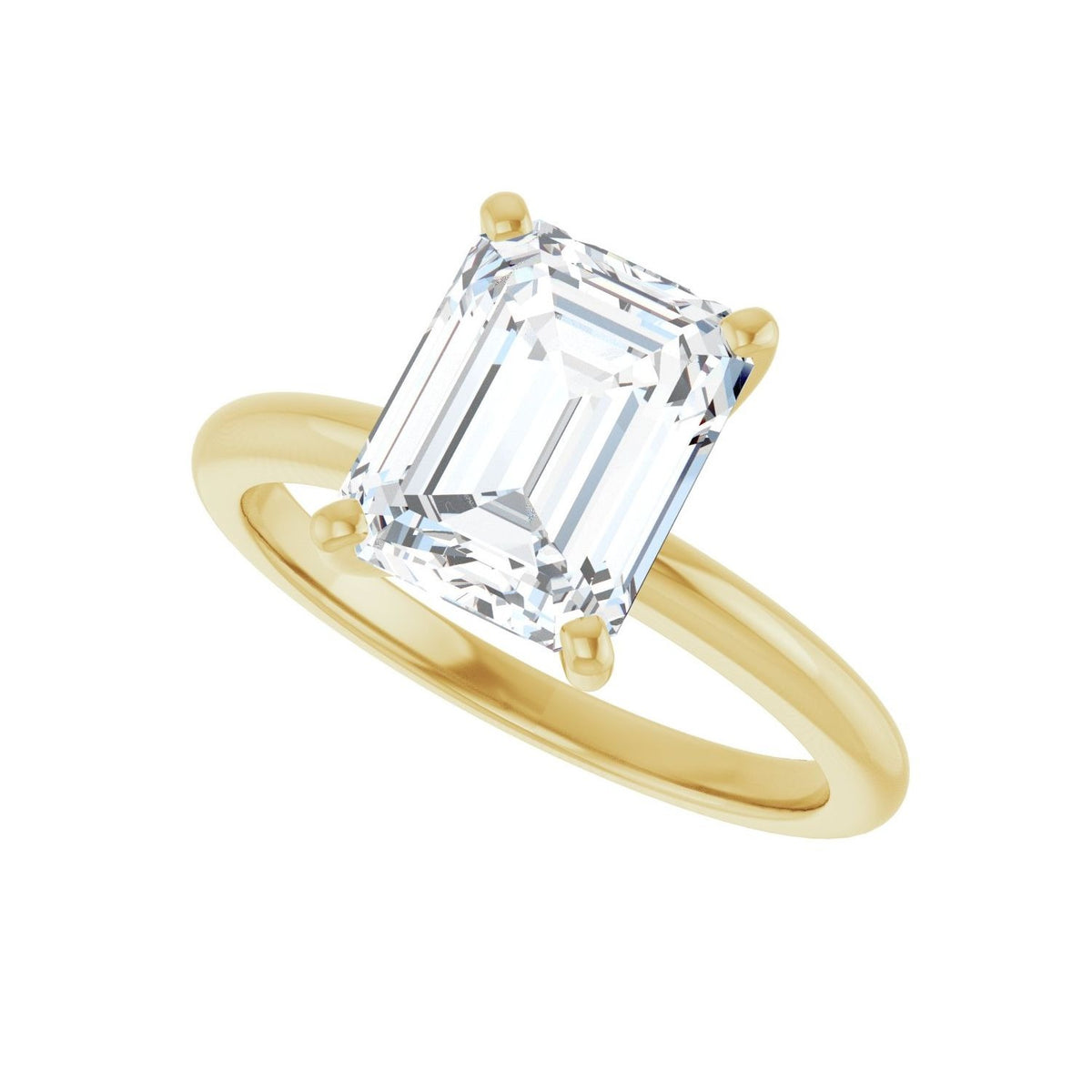 Sapphire Row Lab-Grown Emerald-Cut Diamond Solitaire Engagement Ring - 14K Yellow Gold, 2 1/2 ctw (view 5)