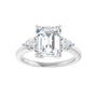 Sapphire Row Lab-Grown Emerald-Cut Diamond Three-Stone Engagement Ring - 14K White Gold, 2 3/4 ctw (view 3)