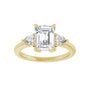 Sapphire Row Lab-Grown Emerald-Cut Diamond Three-Stone Engagement Ring - 14K Yellow Gold, 2 ctw (view 3)