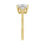 Sapphire Row Lab-Grown Emerald-Cut Diamond Three-Stone Engagement Ring - 14K Yellow Gold, 2 ctw (view 4)