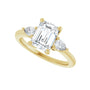 Sapphire Row Lab-Grown Emerald-Cut Diamond Three-Stone Engagement Ring - 14K Yellow Gold, 2 ctw (view 5)