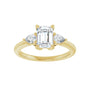 Sapphire Row Lab-Grown Emerald-Cut Diamond Three-Stone Engagement Ring - 14K Yellow Gold, 1 1/2 ctw (view 3)