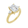 Sapphire Row Lab-Grown Emerald-Cut Diamond Three-Stone Engagement Ring - 14K Yellow Gold, 2 3/4 ctw