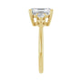 Sapphire Row Lab-Grown Emerald-Cut Diamond Three-Stone Engagement Ring - 14K Yellow Gold, 2 3/4 ctw (view 4)