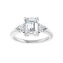 Sapphire Row Lab-Grown Emerald-Cut Diamond Three-Stone Engagement Ring - 14K White Gold, 2 ctw (view 3)