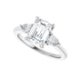 Sapphire Row Lab-Grown Emerald-Cut Diamond Three-Stone Engagement Ring - 14K White Gold, 2 ctw (view 5)