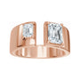 Sapphire Row Lab-Grown Emerald-Cut Diamond Two-Stone Engagement Ring - 14K Rose Gold, 1 1/3 ctw (view 3)