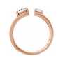 Sapphire Row Lab-Grown Emerald-Cut Diamond Two-Stone Engagement Ring - 14K Rose Gold, 2 1/2 ctw (view 2)