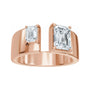 Sapphire Row Lab-Grown Emerald-Cut Diamond Two-Stone Engagement Ring - 14K Rose Gold, 2 1/2 ctw (view 3)