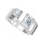 Sapphire Row Lab-Grown Emerald-Cut Diamond Two-Stone Engagement Ring - 14K White Gold, 2 1/2 ctw (view 5)