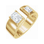 Sapphire Row Lab-Grown Emerald-Cut Diamond Two-Stone Engagement Ring - 14K Yellow Gold, 1 1/3 ctw